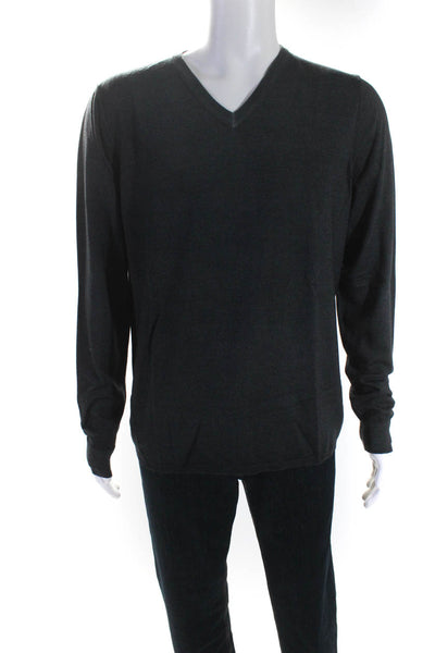 Zadig & Voltaire Mens Ginger V Neck Pullover Sweater Gray Wool Size Large