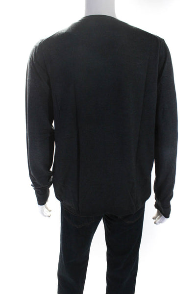 Zadig & Voltaire Mens Ginger V Neck Pullover Sweater Gray Wool Size Large