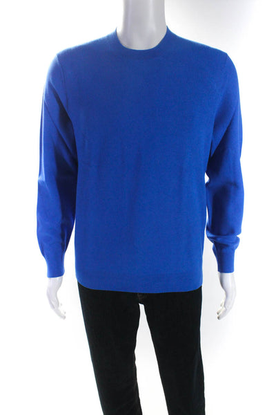 Theory Mens Crew Neck Pullover Long Sleeve Sweater Blue Size Medium