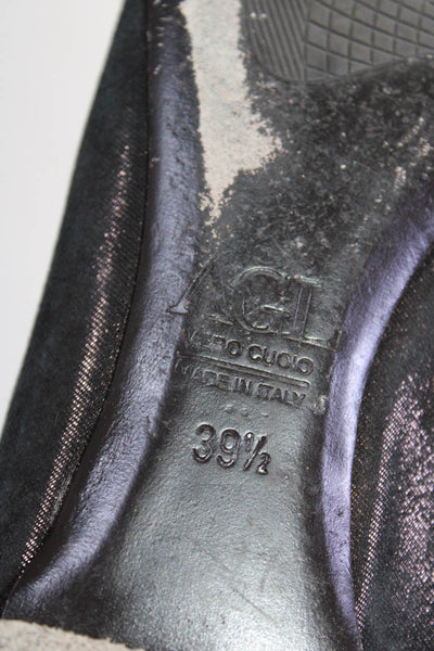 AGL Attilio Giusti Leombruni Womens Metallic Leather Flats Bronze Size 39.5 9.5