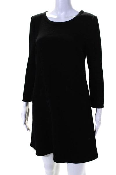 Mademoiselle Tara Womens Long Sleeve Crepe Shift Dress Black Size FR 38