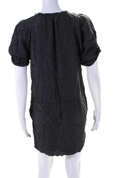 Rebecca Taylor Womens Textured Jacquard Popover Shift Dress gray Silk Size 6