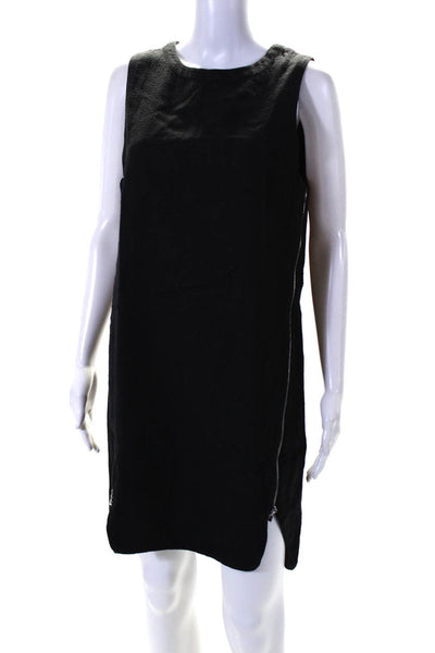 Robert Rodriguez Womens Crew Neck Sleeveless Textured Sheath Dress Black Size 6