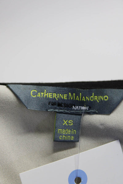 Catherine Malandrino Women Embroidered Spiral Dolman Sleeve Shift Dress Black XS