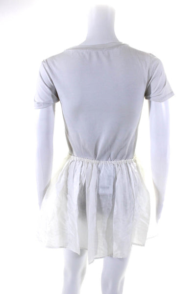 Miu Miu Womens Satin Trim Lace Mini Petticoat Skater Circle Skirt White IT 42