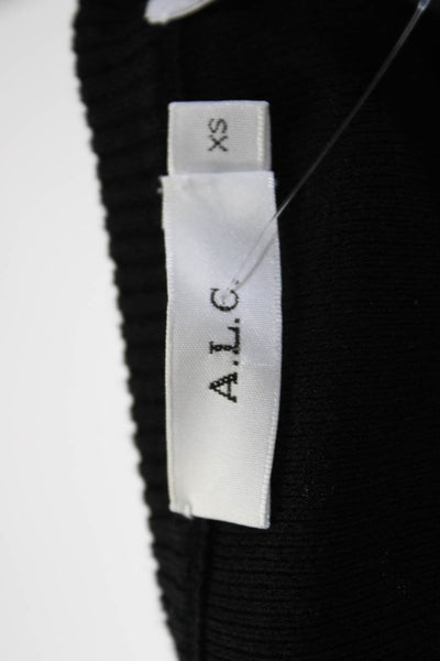 ALC Womens Surplice Keyhole Cutout Crew Neck Sweater Black Size Extra Small