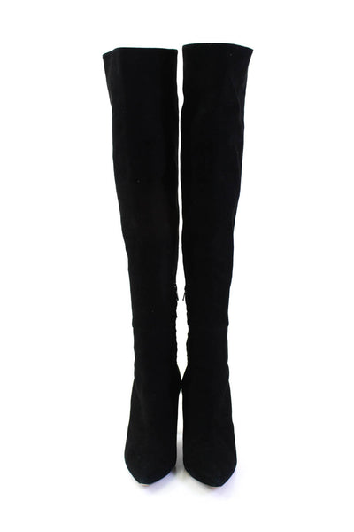 Jean Michel Cazabat Womens Block Heel Over The Knee High Boots Black 37.5 7.5