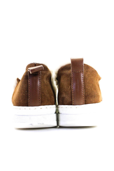 Joyks Womens Suede Slide On Low Top Casual Winter Sneakers Brown Size 37 7