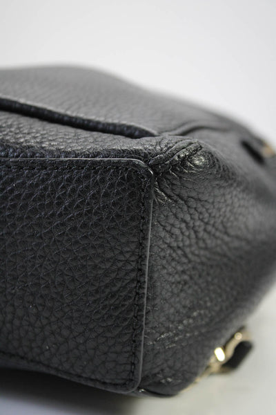 Kate Spade Womens Mini Pebbled Leather Zip Top Backpack Handbag Black