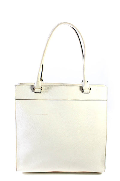 Kate Spade Womens Laser Cut Dot Rolled Handle Leather Tote Handbag White