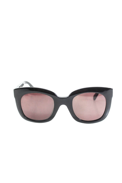 Celine Womens CL 41385/F/S Thick Rim Round Sunglasses Black Plastic