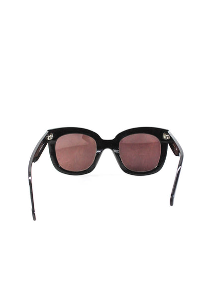 Celine Womens CL 41385/F/S Thick Rim Round Sunglasses Black Plastic
