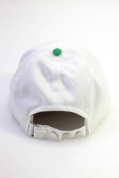 Off White Womens Woman Embroidered Baseball Cap Hat White Green One Size