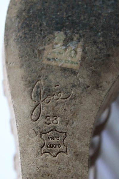 Joie Womens Wedge Heel Platform Strappy Sandals Brown Leather Size 38