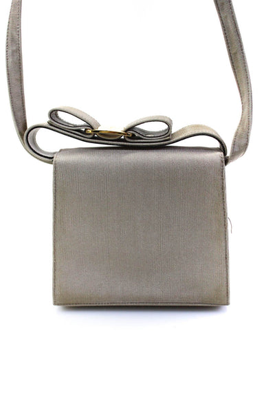 Salvatore Ferragamo Womens Single Strap Logo Bow Grosgrain Handbag Brown