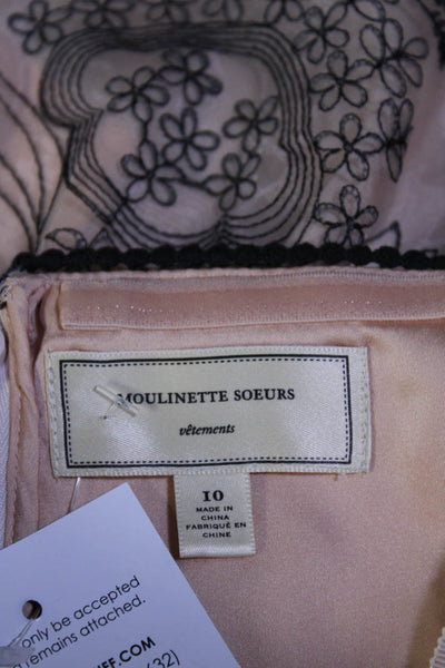 Moulinette Soeurs Anthropologie Womens Pink Printed Sleeveless Mini Dress Size10