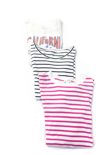 J Crew Womens Striped Graphic Short Sleeve Tee Shirt Size Medium Lot 3