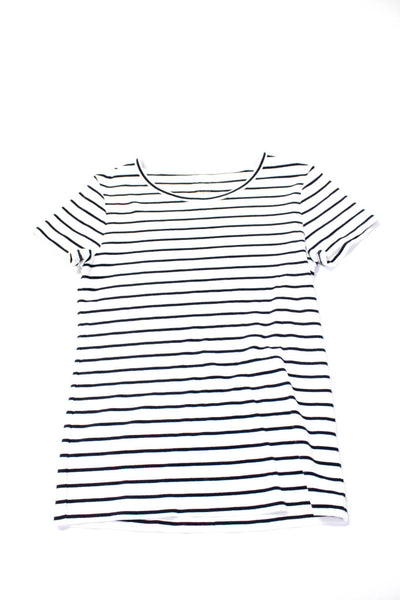 J Crew Womens Striped Graphic Short Sleeve Tee Shirt Size Medium Lot 3