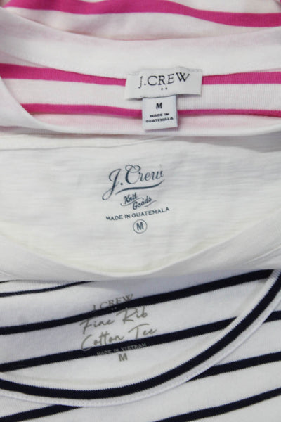 J Crew Womens Striped Graphic Short Sleeve Tee Shirt Size Medium Lot 3