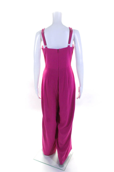 Dress the Population Womens Sleeveless Wide Leg Jumpsuit Fuchsia Size S