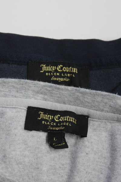 Juicy Couture Womens Long Sleeve Scoop Neck Velour Sweaters Gray Large Lot 2
