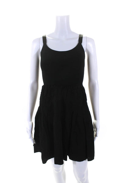 Theory Womens Sleeveless Scoop Neck Knee Length A Line Dress Black One Size