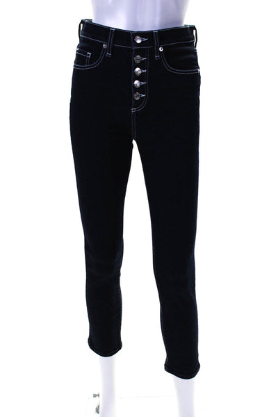 Veronica Beard Jeans Womens Skinny Leg Tumble Wash Jeans Blue Cotton Size 26