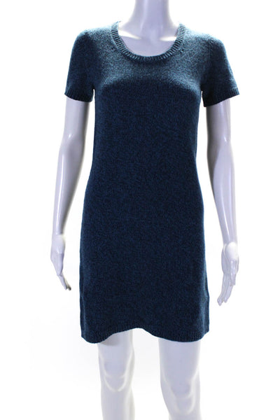 Theory Womens Short Sleeves Dorothea M Loryelle Sweater Dress Blue Size Small