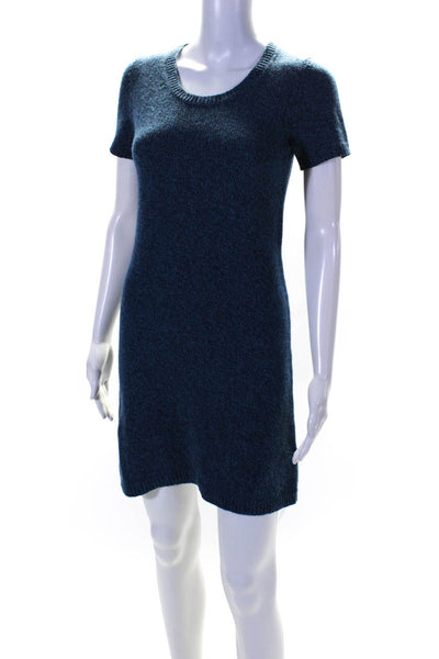 Theory Womens Short Sleeves Dorothea M Loryelle Sweater Dress Blue Size Small