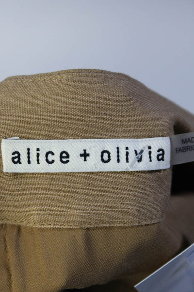 Alice + Olivia Womens Tie Waist Back Zip Dress Shorts Light Brown Size 2