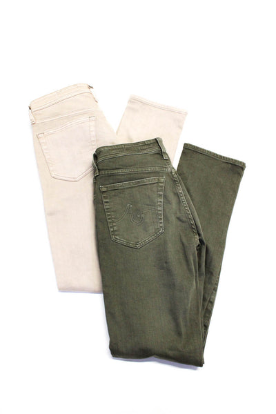 AG Women's Button Closure Five Pocket Straight Leg Pant Green Size 29 Lot 2