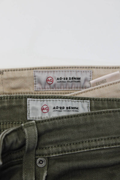 AG Women's Button Closure Five Pocket Straight Leg Pant Green Size 29 Lot 2