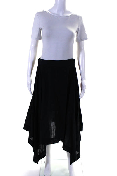 St. John Womens Cotton Asymmetric Hem A Line Skirt Black Size 6