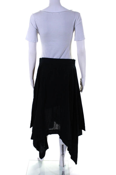 St. John Womens Cotton Asymmetric Hem A Line Skirt Black Size 6