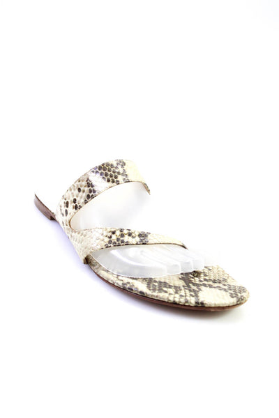 Antinori by Antinori Womens Red Python Skin Flat Slip On Sandals Shoes Size 10