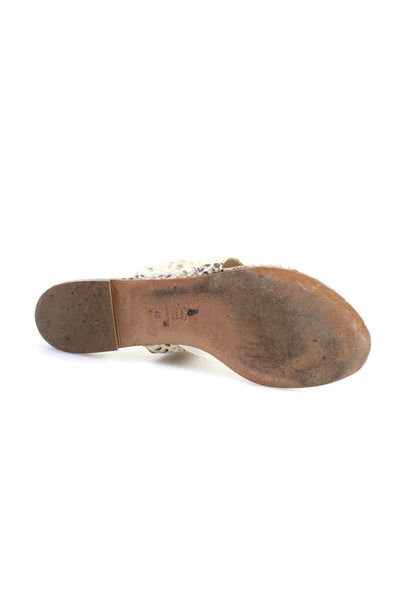 Antinori by Antinori Womens Red Python Skin Flat Slip On Sandals Shoes Size 10