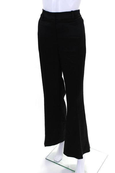 Elie Tahari Womens 2 Pocket Hook Closure High-Rise Wide Leg Pants Black Size 14