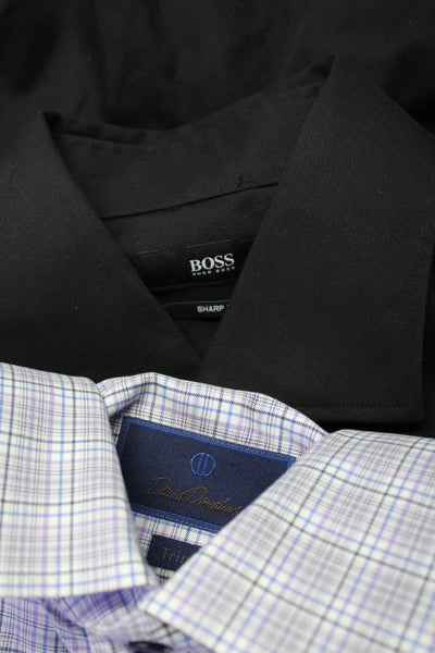 Boss Hugo Boss David Donahue Mens Buttoned Long Sleeve Tops Black Size 34 Lot 4