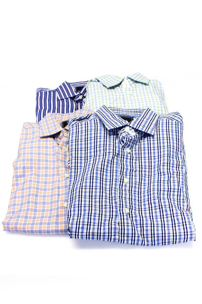 David Donahue Mens Cotton Striped Collared Buttoned Tops Blue Size EUR34 Lot 4