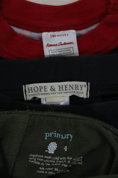 Hanna Andersson Primary Hope & Henry Unisex Kids Pajama Top Red Size 4 Lot 3