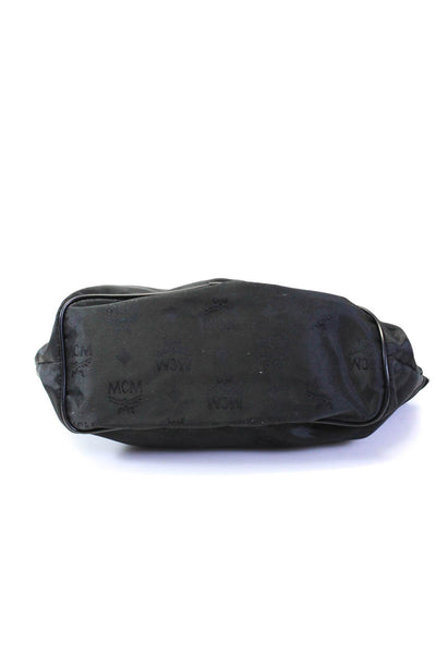 MCM Womens Black Logo Printed Zip Mini Tote Bag Handbag