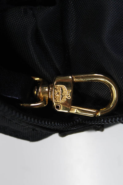 MCM Womens Black Logo Printed Zip Mini Tote Bag Handbag