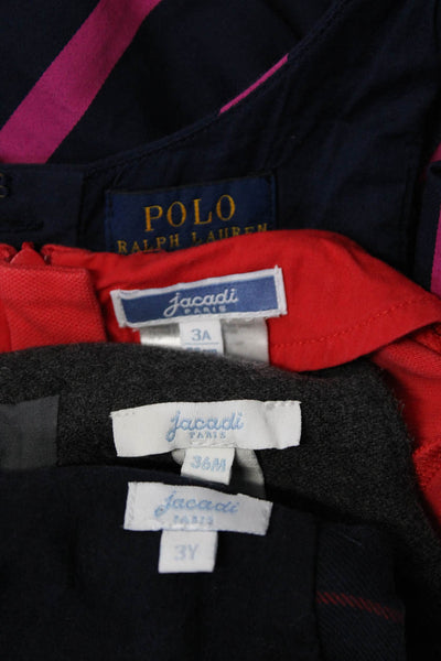 Polo Ralph Lauren Jacadi Girls Striped Buttoned Dresses Blue Size 34M 3Y 4 Lot 4