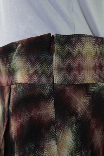 Haute Hippie Womens Silk Abstract Print High Rise A-Line Maxi Skirt Red Size 6