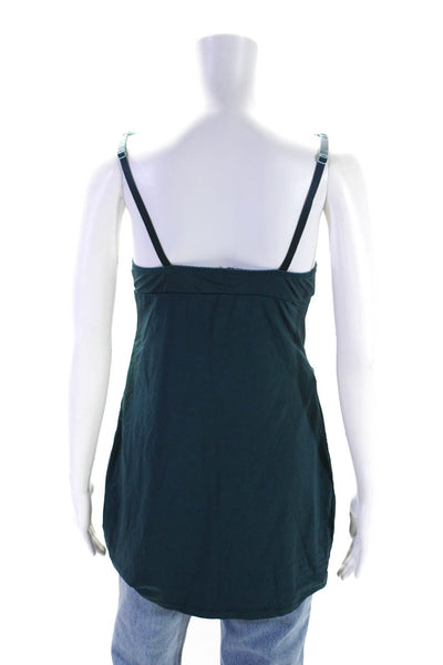 Cosabella Womens Lace Top Jersey Knit V-Neck Camisole Chemise Teal Size S
