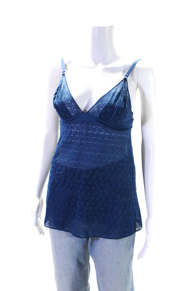 Studio La Perla Womens Lace V-Neck Camisole Tank Top Lingerie Blue Size 3