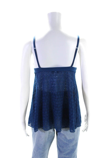 Studio La Perla Womens Lace V-Neck Camisole Tank Top Lingerie Blue Size 3