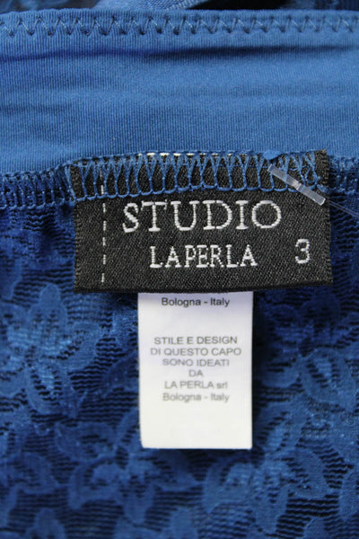 Studio La Perla Womens Lace V-Neck Camisole Tank Top Lingerie Blue Size 3