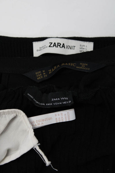 Zara Womens Blouses Tops Black Size M L Lot 4