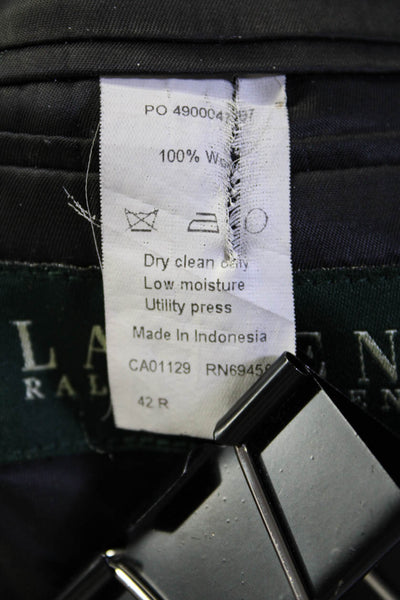 Lauren Ralph Lauren Mens Wool Button Collar Long Sleeve Blazer Black Size EUR42